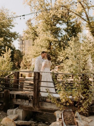 The beautiful bridge outside the Barn of Coatesville.