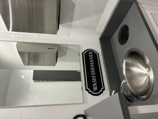 Inside the mobile restroom rentals.