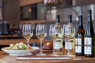 A wine flight at Cooper's Hawk.