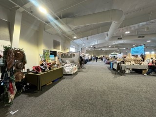 Trade show set up at the Binford Pavilion.