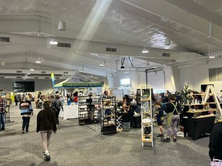 Trade show set up at the Binford Pavilion.