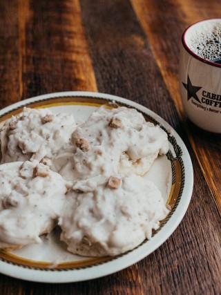 Cabin Coffee Avon coffee & biscuits and gravy