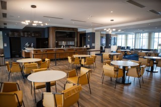 The restaurant seating area.