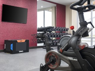 The fitness center at Home2 Suites.